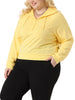 Plus Size Hooded Button Drawstring Pullover Casual Long Sleeve Hoodies