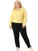 Plus Size Hooded Button Drawstring Pullover Casual Long Sleeve Hoodies