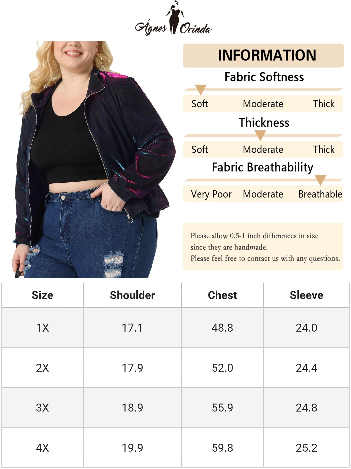 Bublédon Plus Size Mesh Jackets for Women Holographic Long Sleeve Zip Up Clubwear Party Jacket
