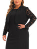 Plus Size Blazer Cardigan for Women Long Sleeve Lace Open Front Cropped Shrug Bolero Cardigans Jacket