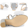 Glitter Mesh Bow Chunky High Heel Sandal