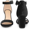 High Chunky Heel Buckle Ankle Strap Sandals for Women