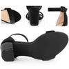 High Chunky Heel Buckle Ankle Strap Sandals for Women