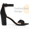 High Chunky Heel Buckle Ankle Strap Sandals for Women