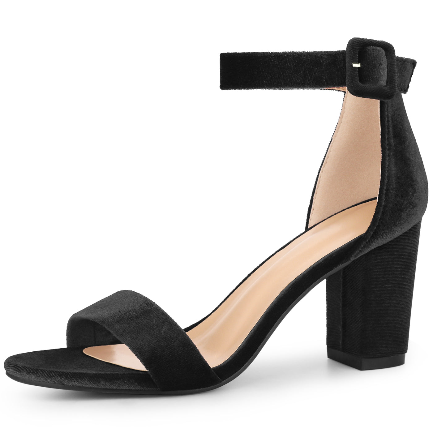 Bublédon High Chunky Heel Buckle Ankle Strap Sandals for Women