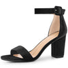 High Chunky Heel Buckle Ankle Strap Sandals for Women