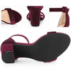 High Chunky Heel Buckle Ankle Strap Sandals for Women