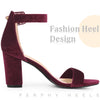 High Chunky Heel Buckle Ankle Strap Sandals for Women