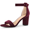 High Chunky Heel Buckle Ankle Strap Sandals for Women
