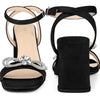 Rhinestones Slingback Chunky High Heel Sandal for Women