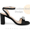 Rhinestones Slingback Chunky High Heel Sandal for Women