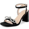 Rhinestones Slingback Chunky High Heel Sandal for Women