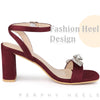 Rhinestones Slingback Chunky High Heel Sandal for Women