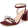Rhinestones Slingback Chunky High Heel Sandal for Women