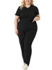 Plus Size Two Piece Outfit Short Sleeve V Neck Sweatshirt Sweatpants Sports Suit