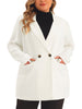 Plus Size Blazers for Women Lapel Button with Pockets Office Work Jackets Blazer