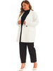 Plus Size Blazers for Women Lapel Button with Pockets Office Work Jackets Blazer