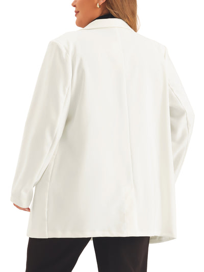 Plus Size Blazers for Women Lapel Button with Pockets Office Work Jackets Blazer