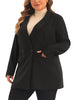 Plus Size Blazers for Women Lapel Button with Pockets Office Work Jackets Blazer