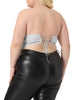 Glittery Halter Neck Sleeveless Crop Top