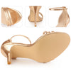 Open Toe Strappy Ankle Strap Stiletto Heel Sandals for Women
