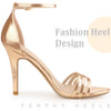 Open Toe Strappy Ankle Strap Stiletto Heel Sandals for Women