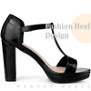 Platform T-Strap Chunky Heels Ankle Strap Sandals