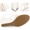 Strappys Wedge Crisscross Straps Buckle Wedges Sandals for Women