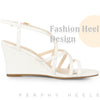 Strappys Wedge Crisscross Straps Buckle Wedges Sandals for Women