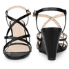 Strappys Wedge Crisscross Straps Buckle Wedges Sandals for Women