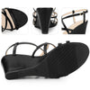 Strappys Wedge Crisscross Straps Buckle Wedges Sandals for Women