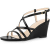 Strappys Wedge Crisscross Straps Buckle Wedges Sandals for Women