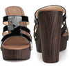 Platform Open Toe Chunky Heels Slides Sandals for Women