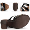 Platform Open Toe Chunky Heels Slides Sandals for Women