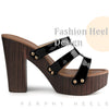 Platform Open Toe Chunky Heels Slides Sandals for Women