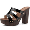Platform Open Toe Chunky Heels Slides Sandals for Women