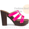 Platform Open Toe Chunky Heels Slides Sandals for Women