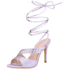 Rhinestone Strappy Lace Up Slingback Stiletto Heel Sandal for Women