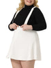 A Line Denim Elastic Back Suspender Skirt
