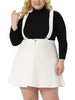 A Line Denim Elastic Back Suspender Skirt