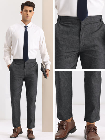 Dress Pants for Men's Slim Fit Flat Front Business Prom Skinny Tapered Chino Trousers