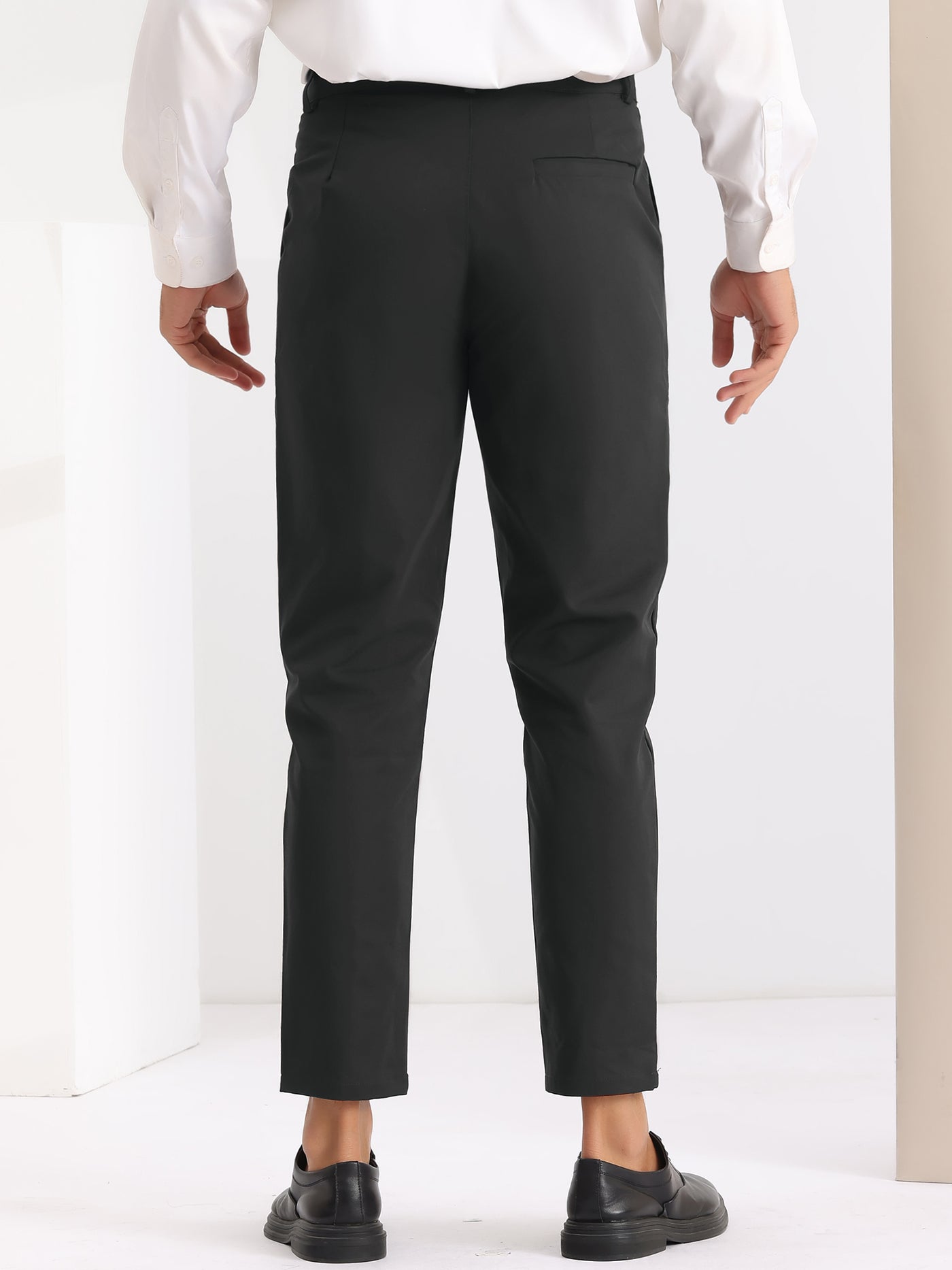 Bublédon Slim Fit Flat Front Work Office Tapered Chino Dress Pants