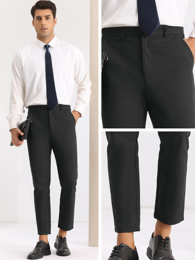 Slim Fit Flat Front Work Office Tapered Chino Dress Pants