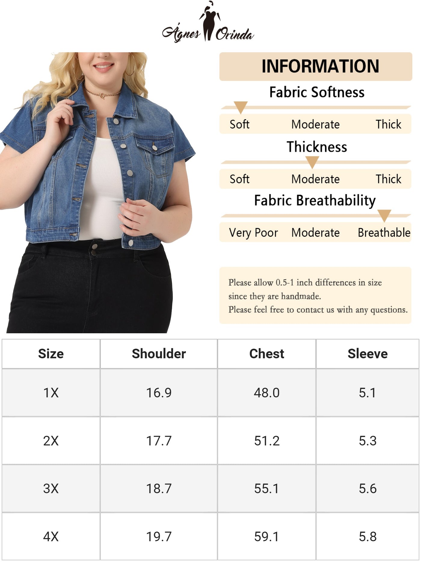 Bublédon Plus Size Denim Vest Tops for Women Y2K Button Down Short Sleeve Streetwear Jean Jacket