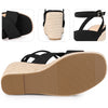 Platform Slingback Cross Straps Espadrilles Wedge Sandals for Women