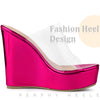 Platform Clear Strap Wedge Heel Slide Sandals for Women
