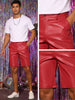 Faux Leather Hip Hop Motorcycle Biker Party Disco Shorts