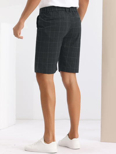 Plaid Formal Flat Front Classic Checked Dress Shorts