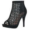 Platform Peep Toe Mesh Back Zip Stiletto Heel Sandal for Women