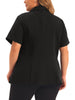 Plus Size Casual Short Sleeve Notched Lapel Button Work Office Blazer